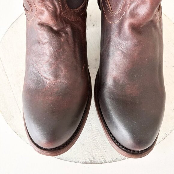 Lane PLAIN JANE PJ Brown Cowboy Boots Womens 7.5 Leather Cowgirl Western Short - Picture 6 of 12